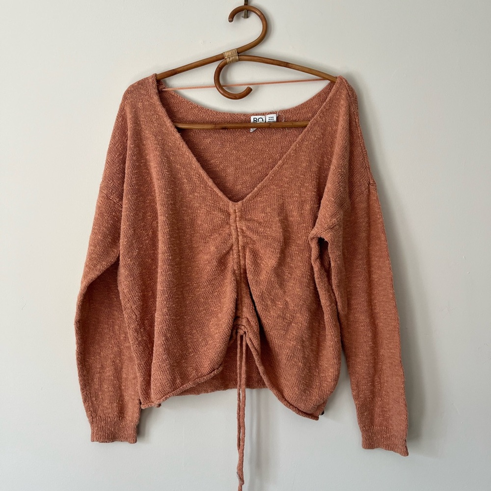 Roxy Rolling Hills Orange Pullover Sweater View 3